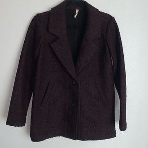 Frenchi Maroon Textured Coat
